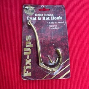Universal Gold Brass Coat & Hat Hook